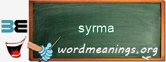 WordMeaning blackboard for syrma
